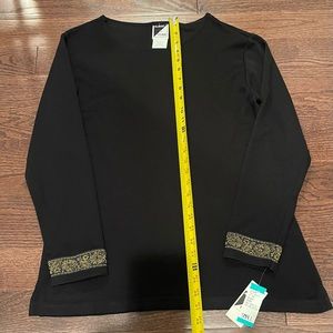 Albert and Pearl Black Long Sleeve With Navy/gold Wrist Detail  Size S NWT VTG